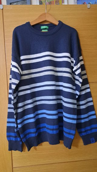 Sudadera Benetton niño azul rayas