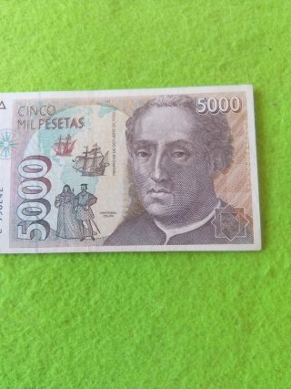Billete 5000 Pesetas España 1992 Cristóbal Colón