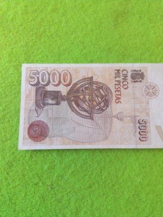 Billete 5000 Pesetas España 1992 Cristóbal Colón