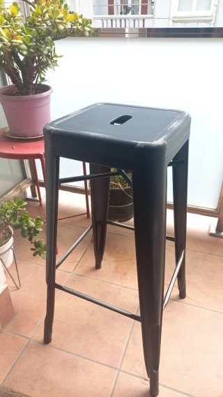 Taburete Tolix Negro Mate Vintage