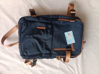 Mochila Viaje Azul Marino y Marrón