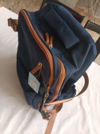 Mochila Viaje Azul Marino y Marrón