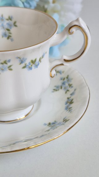 Taza y platillo de porcelana inglesa