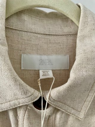 Chaleco de Zara con Lino, estilo Safari - Talla S