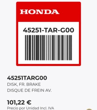 Discos de Freno Delanteros Honda Civic Nuevos