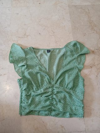 Blusa SHEIN verde estampado floral