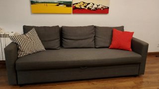 2 Sofás Cama IKEA Gris Tela