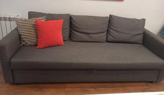 2 Sofás Cama IKEA Gris Tela