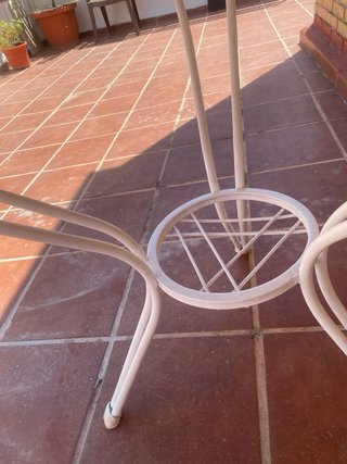 “OFERTA” Mesa de jardín/Terraza piedra y metal
