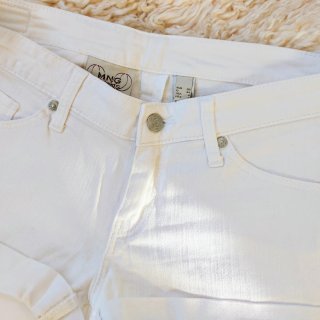 Mango Talla 36 - Shorts Vaqueros Blancos