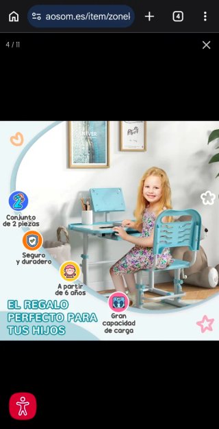 Pupitre Infantil Ajustable Azul
