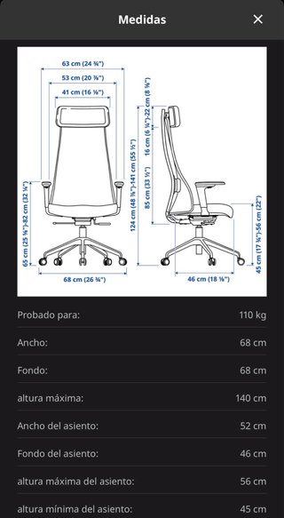 Silla de trabajo JÄRVFJÄLLET IKEA con reposabrazos