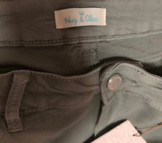 Pantalón vaquero elástico verde oliva