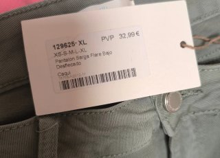Pantalón vaquero elástico verde oliva
