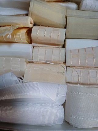 31 restos cinta cortina beige/blanco