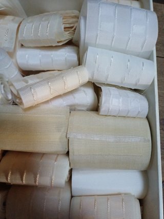 31 restos cinta cortina beige/blanco