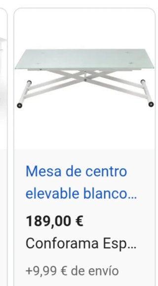 Mesa  blanca abatible de cristal templado