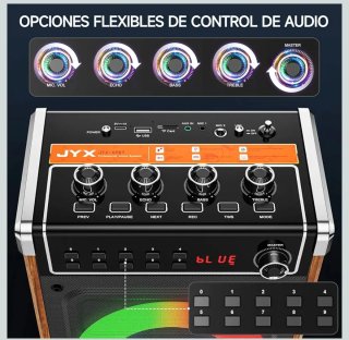 Altavoz Karaoke JYX con 2 Micrófonos UHF