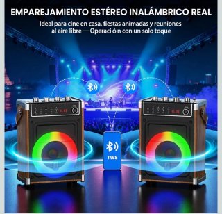 Altavoz Karaoke JYX con 2 Micrófonos UHF