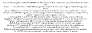 Mini Proyector Portátil LYNCAST 1080P Full HD