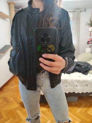 Cazadora Piel Negra