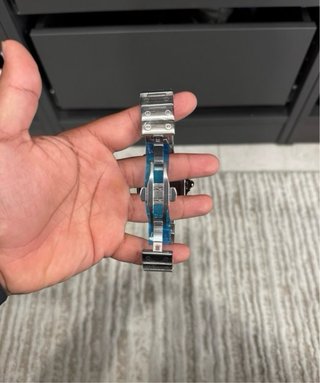 Reloj Cartier Santos Azul y Plateado