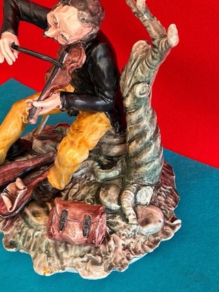 Grande statuetta ceramica Italiana musicista