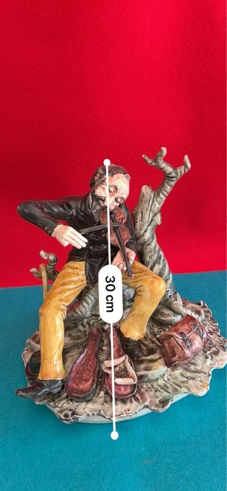 Grande statuetta ceramica Italiana musicista