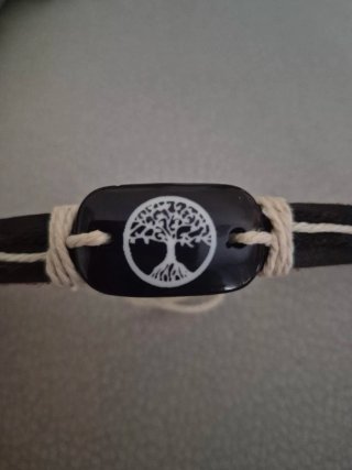 2 Pulseras Cuero Árbol de la Vida