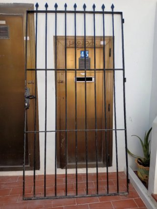 Puerta exterior de hierro