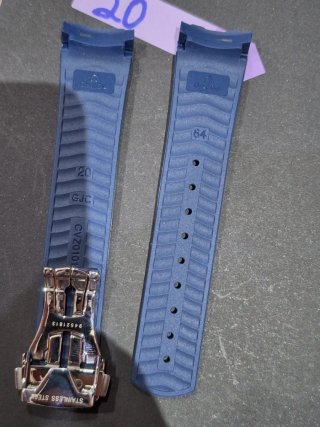 Correa Caucho Omega Seamaster 20mm Azul