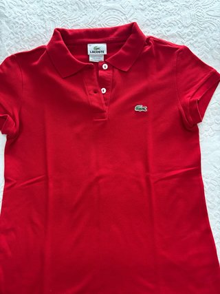 Polo Lacoste Mujer Manga Corta Rojo