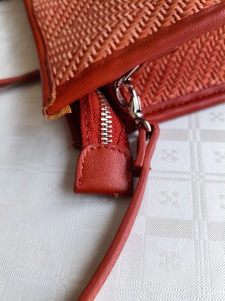 Bolso de verano tejido naranja
