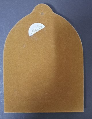 Icona legno cornice color oro Madonna Gesù 20x15