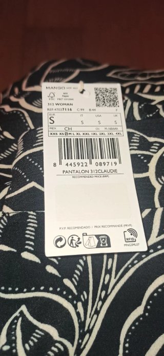 Pantalón palazzo mujer talla S estampado