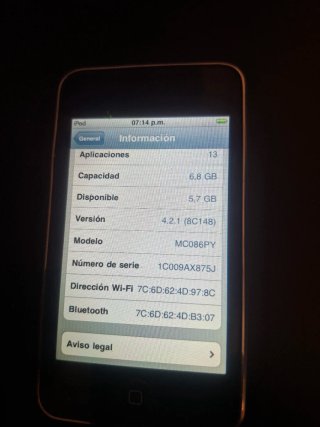 Apple iPod 8GB Plata 2 generación