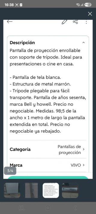 Pantalla de Proyección Belle Howell Trípode
