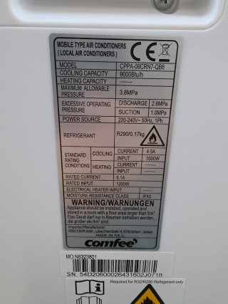 Comfee Aire Acondicionado Portátil 9000 BTU
