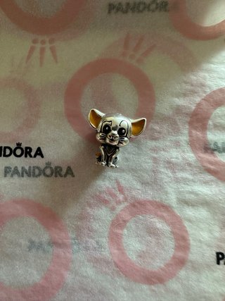 Charm Pandora Simbionte Gatto Argento Giallo