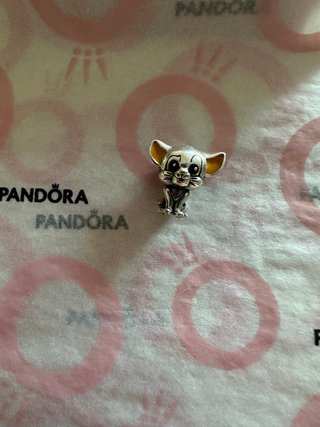 Charm Pandora Simbionte Gatto Argento Giallo