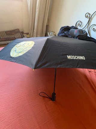 Ombrello Moschino Iconico Smiley Nero Giallo