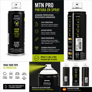 MTN PRO Pintura Spray RAL 9010 Blanca 400ml