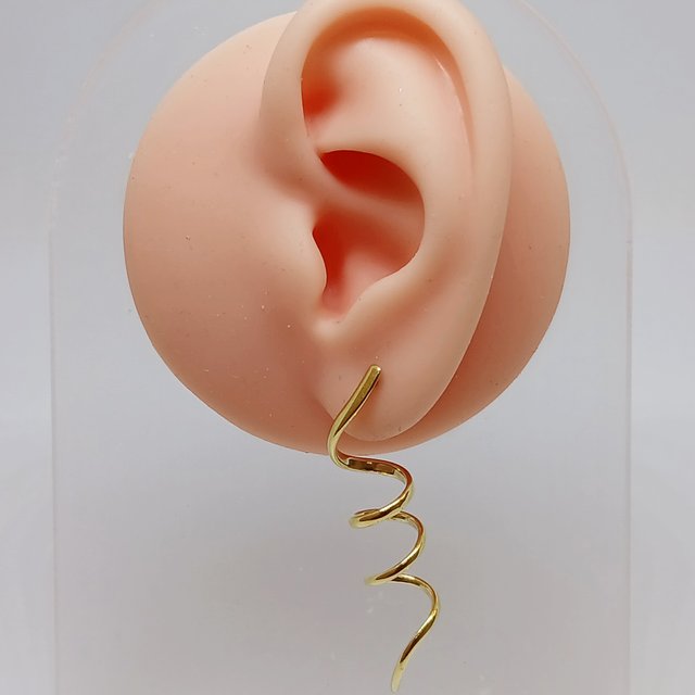 Pendientes Oro 18k Espiral Largo