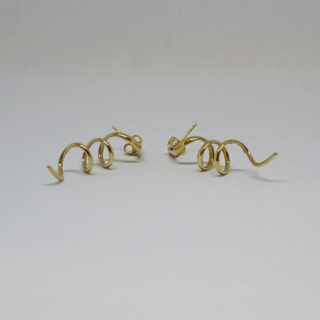 Pendientes Oro 18k Espiral Largo
