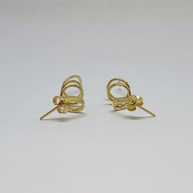 Pendientes Oro 18k Espiral Largo