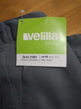 Pantalón trabajo  Velilla Trabajo Talla L 46 Gris