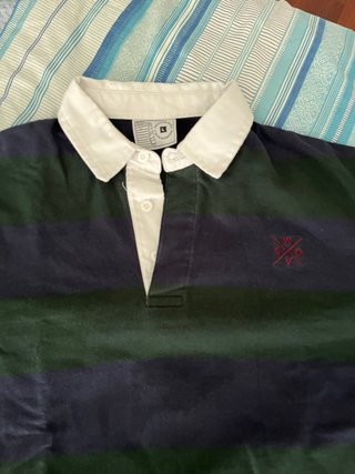 Polo WSVQ Manga Larga Rayas Verde/Azul