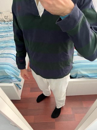 Polo WSVQ Manga Larga Rayas Verde/Azul