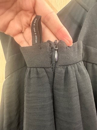 Vestido largo negro tirantes con cinturón