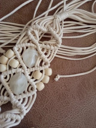 Cinturón Macramé Beige/Blanco Nuevo